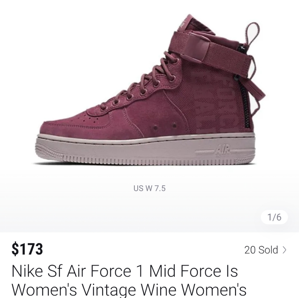 Nike SF Air Force 1 Mid Women's Sneakers - Vintage Wine